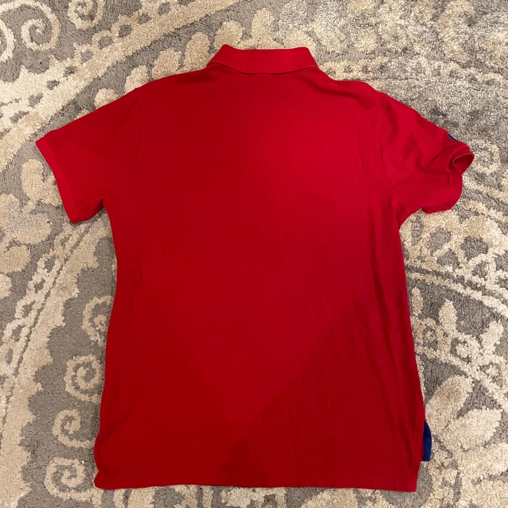 Polo Ralph Lauren USA Big Pony Polo Shirt Red Custom Fit Men's Size Large - Picture 6 of 6